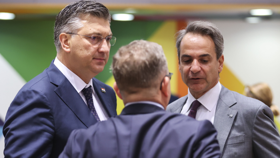 Ο Κροάτης πρωθυπουργός Αντρέι Πλένκοβιτς με τον Έλληνα ομόλογό του στις Βρυξέλλες